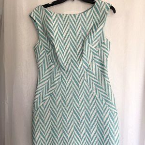 Eva Franco size 8 Tiffany Blue and White Dress